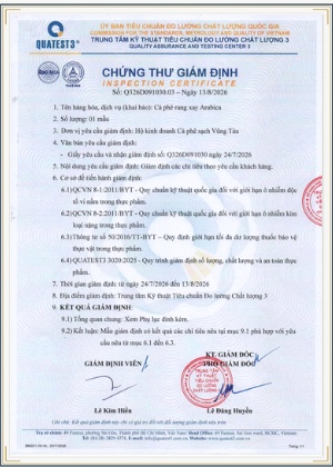 kiểm định cà phê sạch